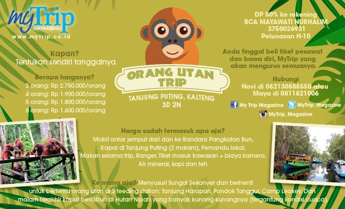 TRIP ORANG UTAN 3D2N Tanjung Puting,Kalimantan Tengah